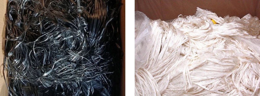 Рисунок 1. Отходы: УВ волокна (слева); ПАН волокна (справа)